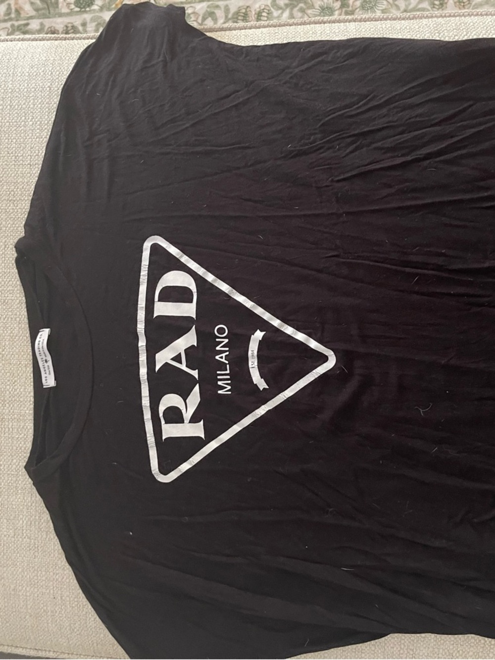 RAD Milano Black Graphic Crewneck T-Shirt